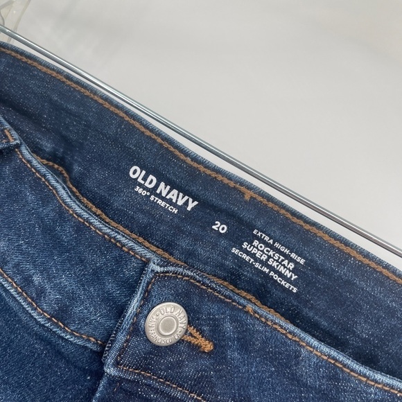 Old Navy Jeans Size Plus Sz 20 Denim Rockstar Super Skinny Extra High Rise NWT - Picture 3 of 4